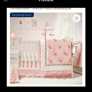 Arianna peanut shell pink crib bedding